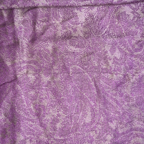Pashmina Scarf- 70% Pashmina Cashmere- %30 Silk- Purple and Gold- Very Long - Picture 3 of 5